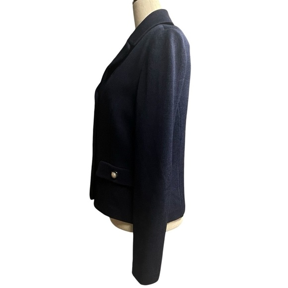 ST.JOHN Sapphire Knit Blazer Navy Size 4 - Picture 4 of 16